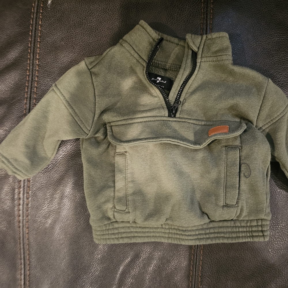 Green Quarter-Zip Pullover for Kids